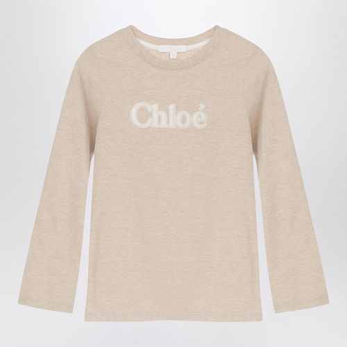 Beige cotton jersey with logo - Chloé - Modalova