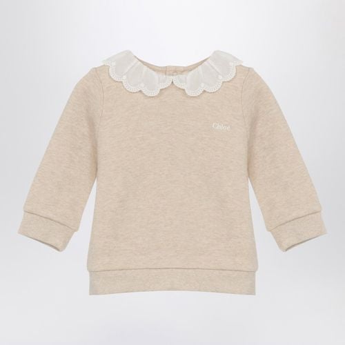 Beigefarbenes Sweatshirt aus Baumwolle - Chloé - Modalova