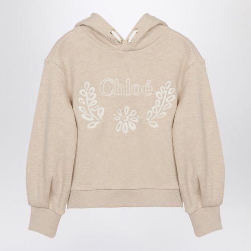 Beigefarbener Hoodie mit Logo - Chloé - Modalova