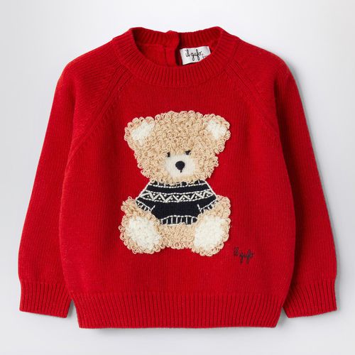 Wool pullover with bear embroidery - Il Gufo - Modalova