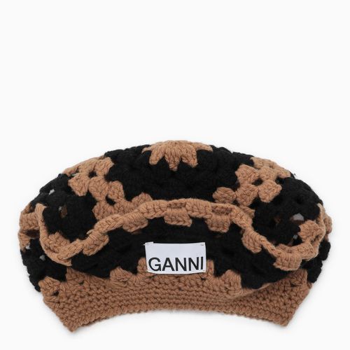 Cappello crochet nero/nocciola - GANNI - Modalova