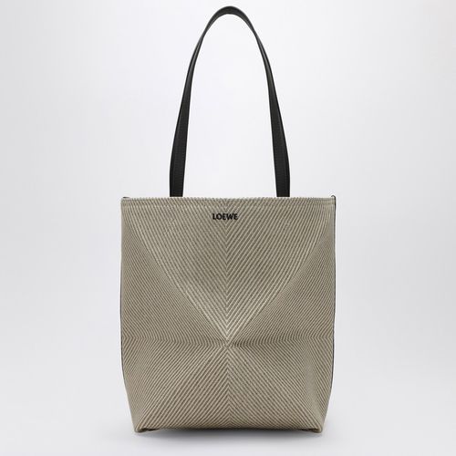 Borsa Puzzle Fold écru in cotone jacquard - Loewe - Modalova