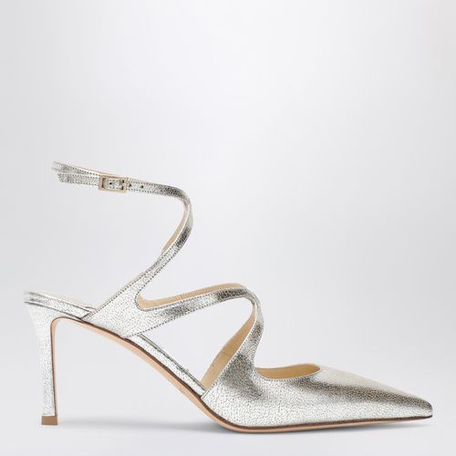 Champagne-coloured Azia 75 pump in glittered leather - Jimmy Choo - Modalova