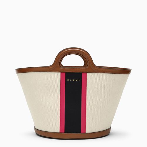 Borsa Tropicalia piccola in canvas beige/blu/fucsia - Marni - Modalova