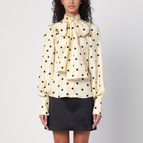 Blusa in seta a pois con fiocco - Patou - Modalova