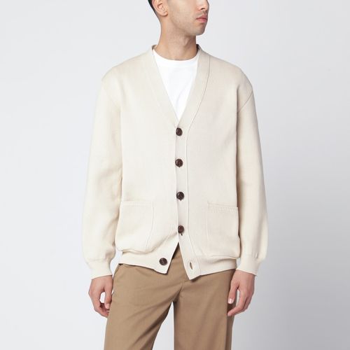 Beige cotton-blend cardigan - Golden Goose - Modalova