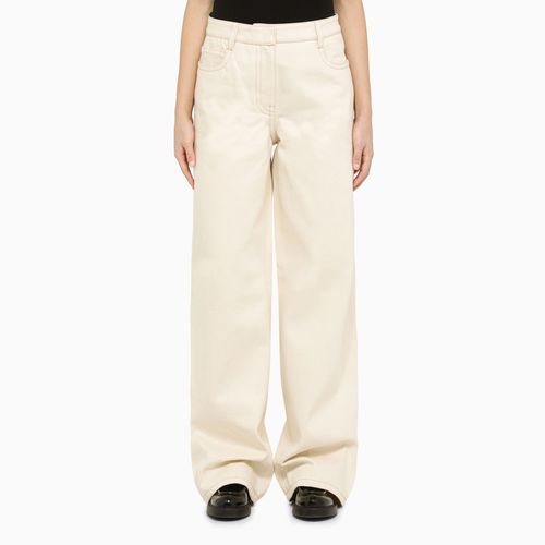 Pantalone ampio avorio in canvas - Prada - Modalova