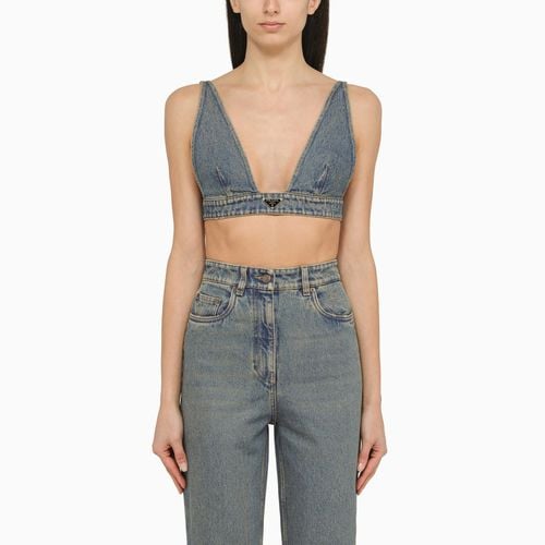 Jeans-Bralette-Top aus Baumwolldenim - Prada - Modalova