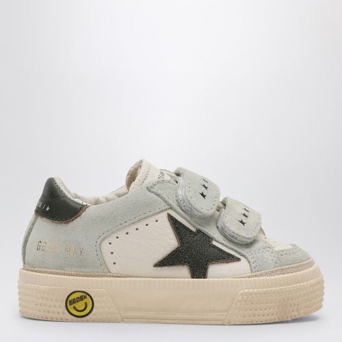 Sneaker May School bianca/ghiaccio/verde - Golden Goose - Modalova