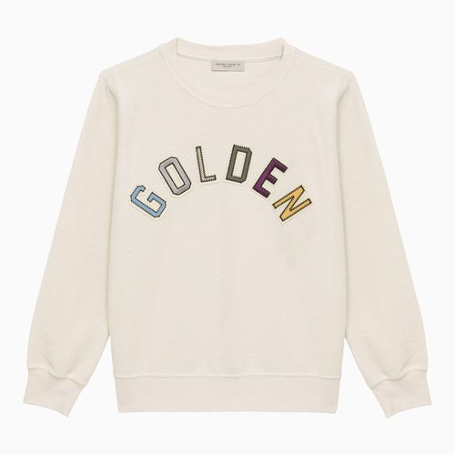 Ivory cotton sweatshirt with logo - Golden Goose - Modalova