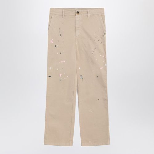 Pantaloni beige con dettagli schizzi - Golden Goose - Modalova
