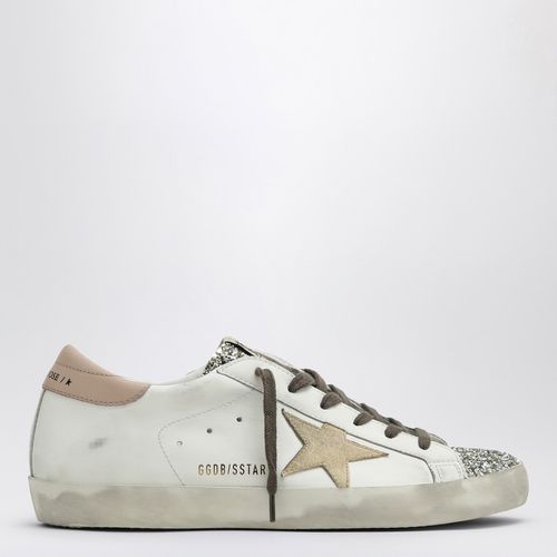 Sneaker Super Star bianca/platino con glitter - Golden Goose - Modalova