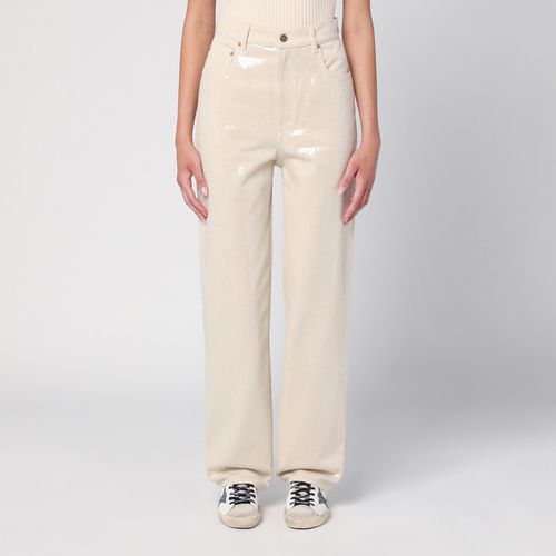 Trousers with transparent sequins écru - Golden Goose - Modalova