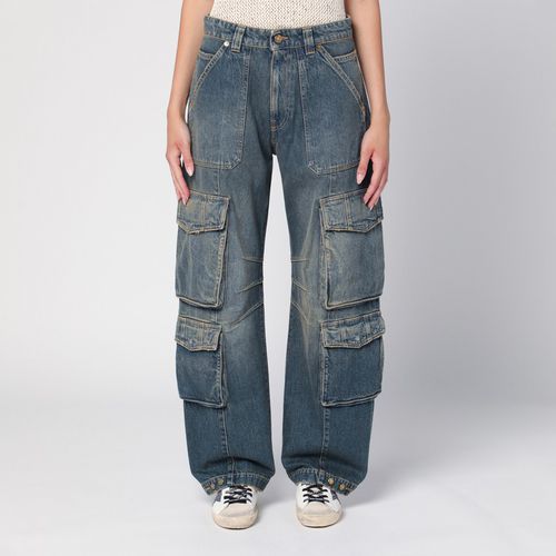 Blue washed denim cargo jeans - Golden Goose - Modalova