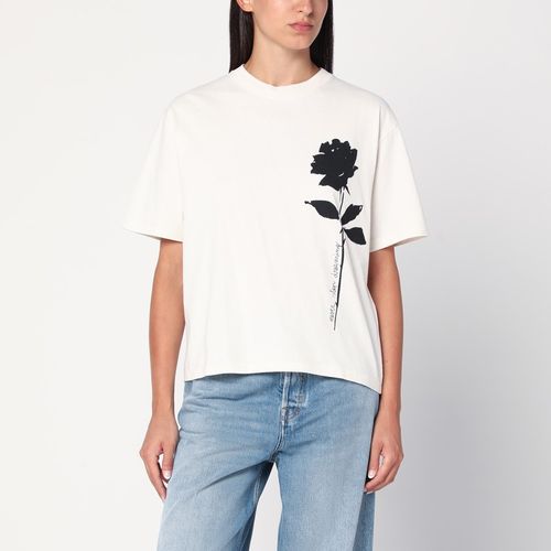 White T-shirt with rose - Golden Goose - Modalova
