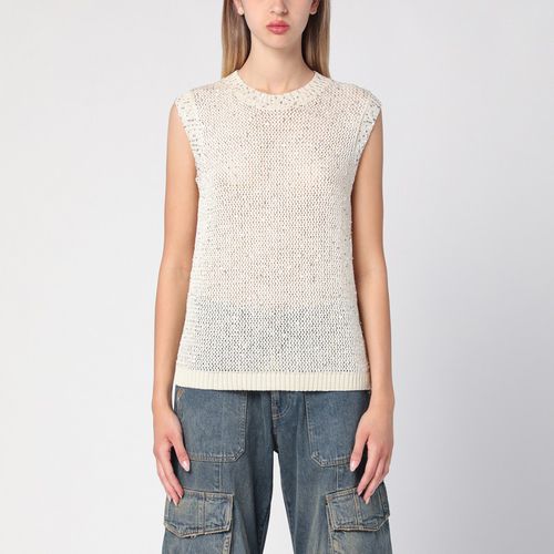 Ivory cotton-blend knit waistcoat - Golden Goose - Modalova