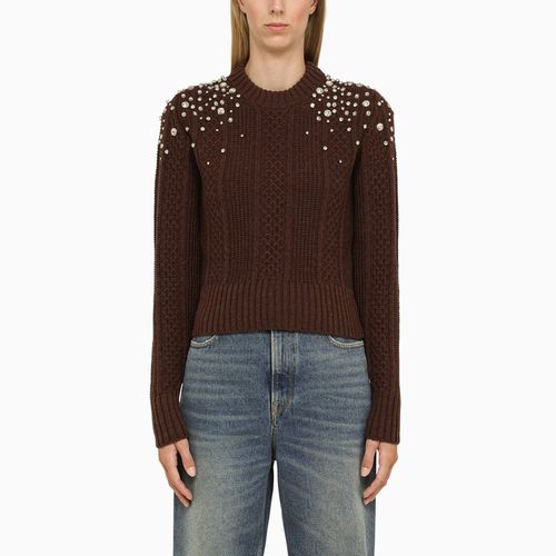 Maglia girocollo sassafras in lana con strass - Golden Goose - Modalova