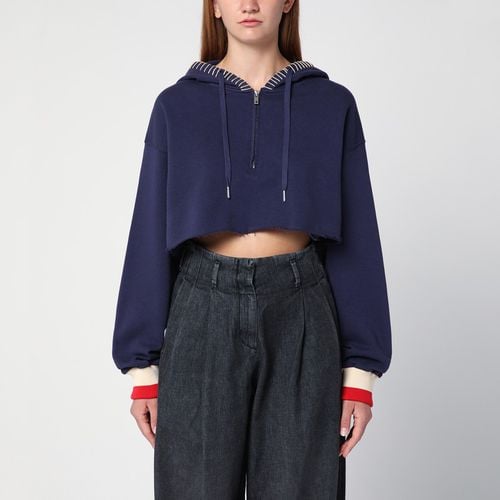 Blaue Cropped Kapuzenjacke - Golden Goose - Modalova