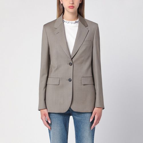 Greige single-breasted jacket in wool - Golden Goose - Modalova