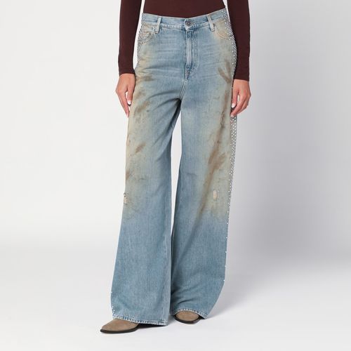 Jeans ampio lavaggio sabbia effetto distressed - Golden Goose - Modalova