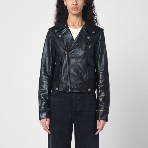 Leather jacket with a glossy effect - Golden Goose - Modalova