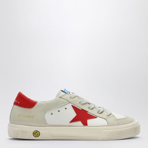 Weiß/rot flacher Sneakers May - Golden Goose - Modalova