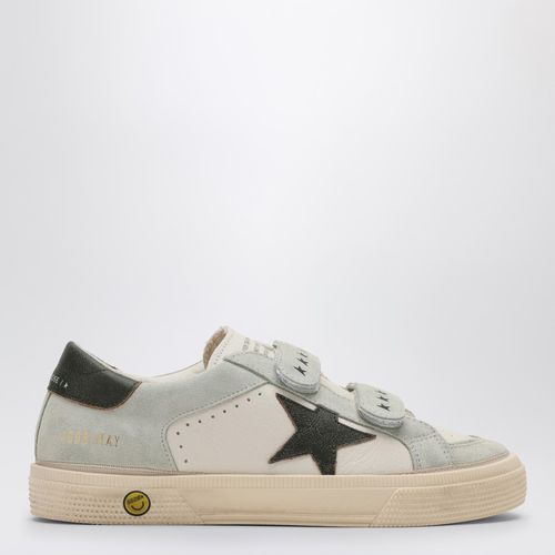 Sneaker May School bianca/ghiaccio/verde - Golden Goose - Modalova