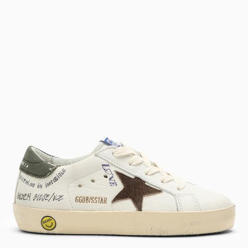 Sneaker Super-Star bianca/marrone/verde - Golden Goose - Modalova