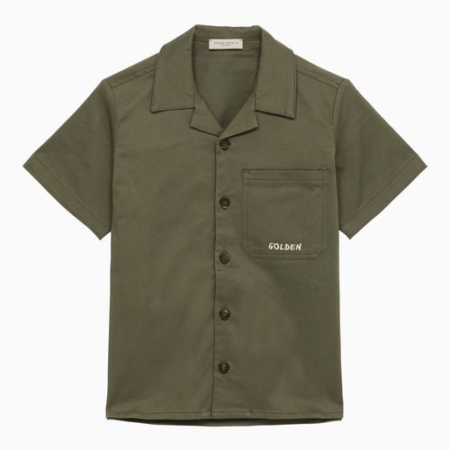 Short-sleeved dark cotton shirt - Golden Goose - Modalova