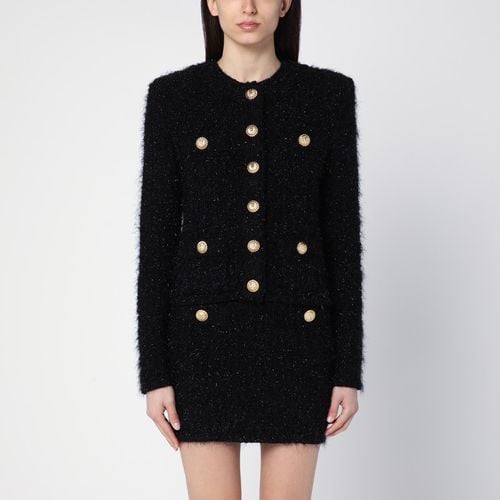 Black tweed jacket with buttons - Balmain - Modalova