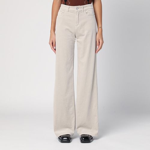 Sand-coloured corduroy palazzo trousers - Department 5 - Modalova