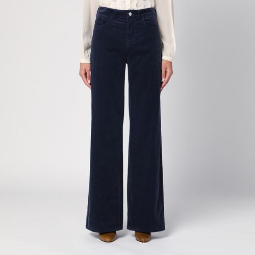 Navy blue corduroy palazzo trousers - Department 5 - Modalova