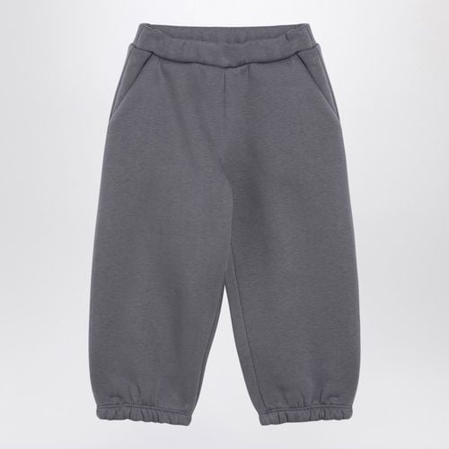 Grey cotton-blend jogging trousers - Douuod - Modalova