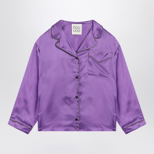Camicia pigiama viola in raso - Douuod - Modalova
