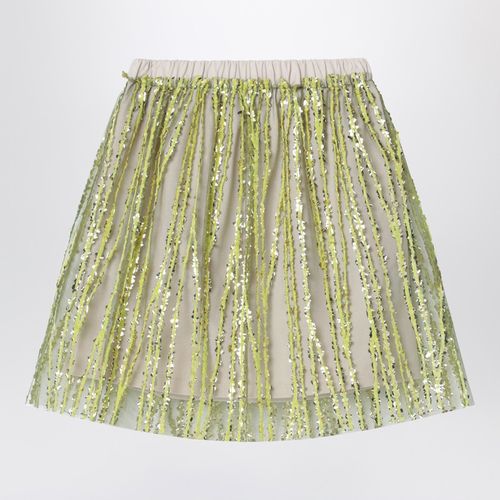 Gonna in tulle con ricami color lime - Douuod - Modalova