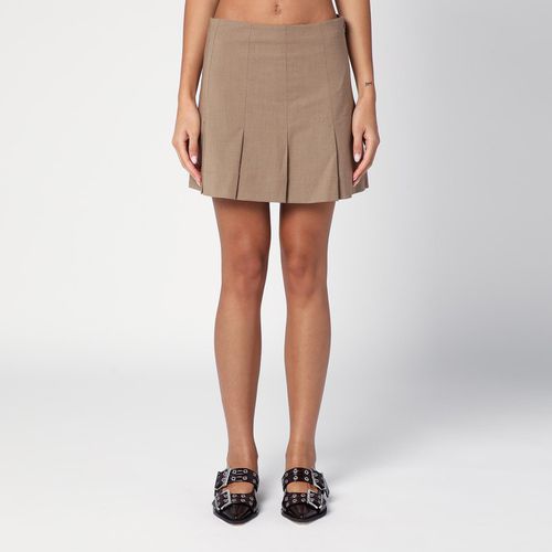 Beige flounced mini skirt - GANNI - Modalova