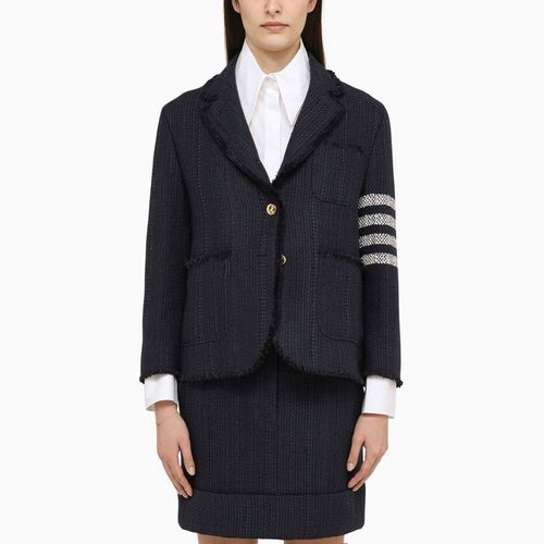 Giacca monopetto navy in misto lana - Thom Browne - Modalova