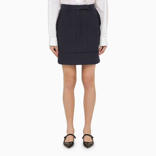 Navy blue cotton-blend skirt - Thom Browne - Modalova