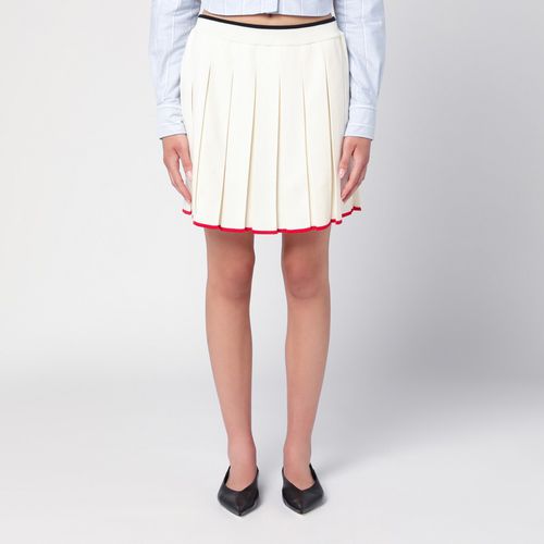 White wool-blend pleated mini skirt - Thom Browne - Modalova