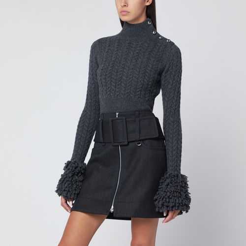 Gray fringed sweater in wool and cashmere - Patou - Modalova