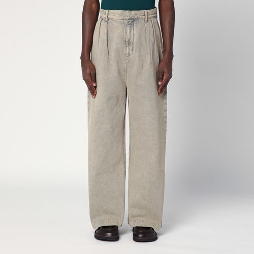 Plissierte sandfarbene Denim-Hose - Loewe - Modalova
