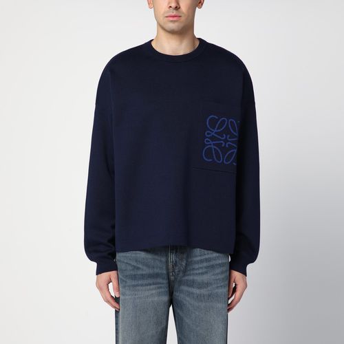 Maglia Anagram navy in misto cotone - Loewe - Modalova