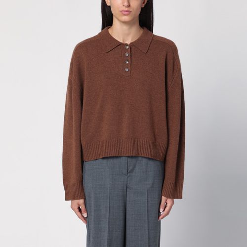 Maglia a polo marrone in cashmere - Loulou Studio - Modalova