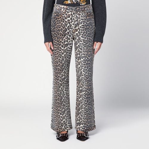 Jeans Izey con stampa leopardata - GANNI - Modalova