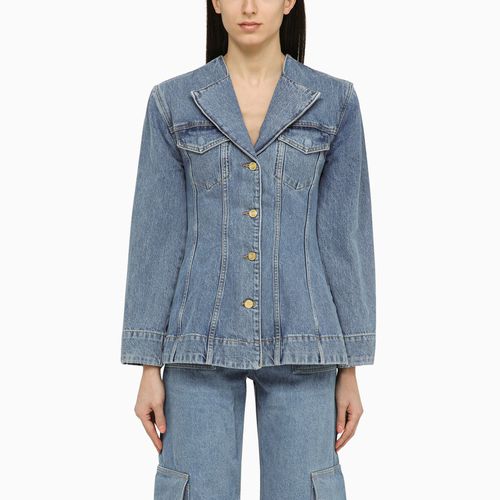 Giacca monopetto vintage in denim - GANNI - Modalova