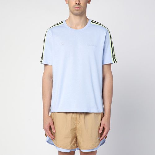 T-shirt azzurra in cotone con strisce - adidas by Wales Bonner - Modalova