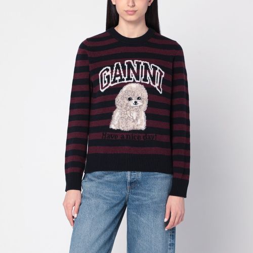 Maglione a righe con barboncino - GANNI - Modalova