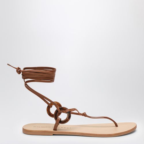 Mer brown leather sandal - Manebí - Modalova