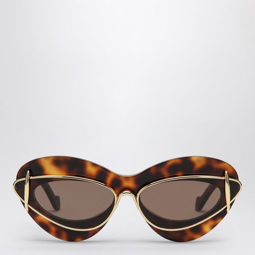 Cat-eye sunglasses in havana acetate and metal - Loewe - Modalova