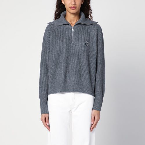 Maglione con mezza zip con logo Fox - Maison Kitsuné - Modalova